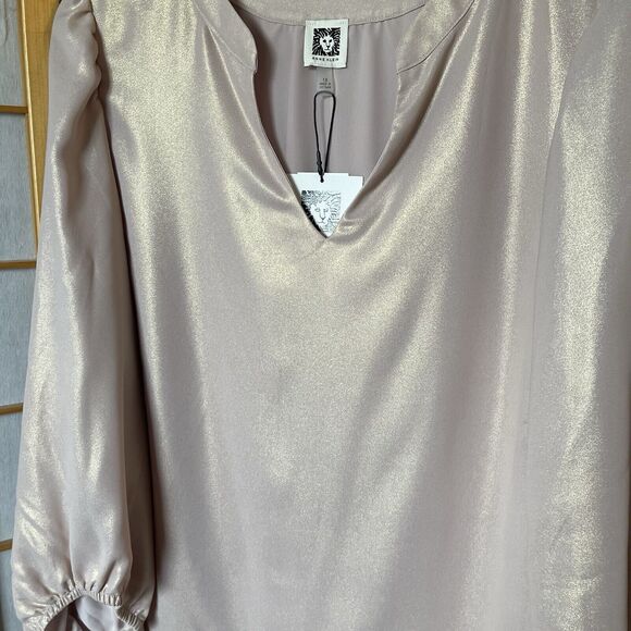 Anne Klein Ballet Gold Blouse 1X NWT - Picture 2 of 6